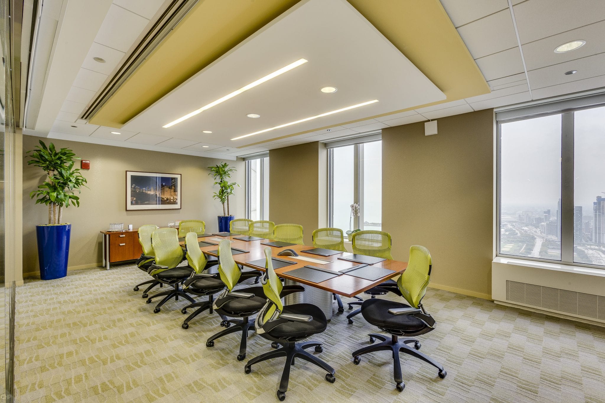 Small meeting room with stunning Chicago views
