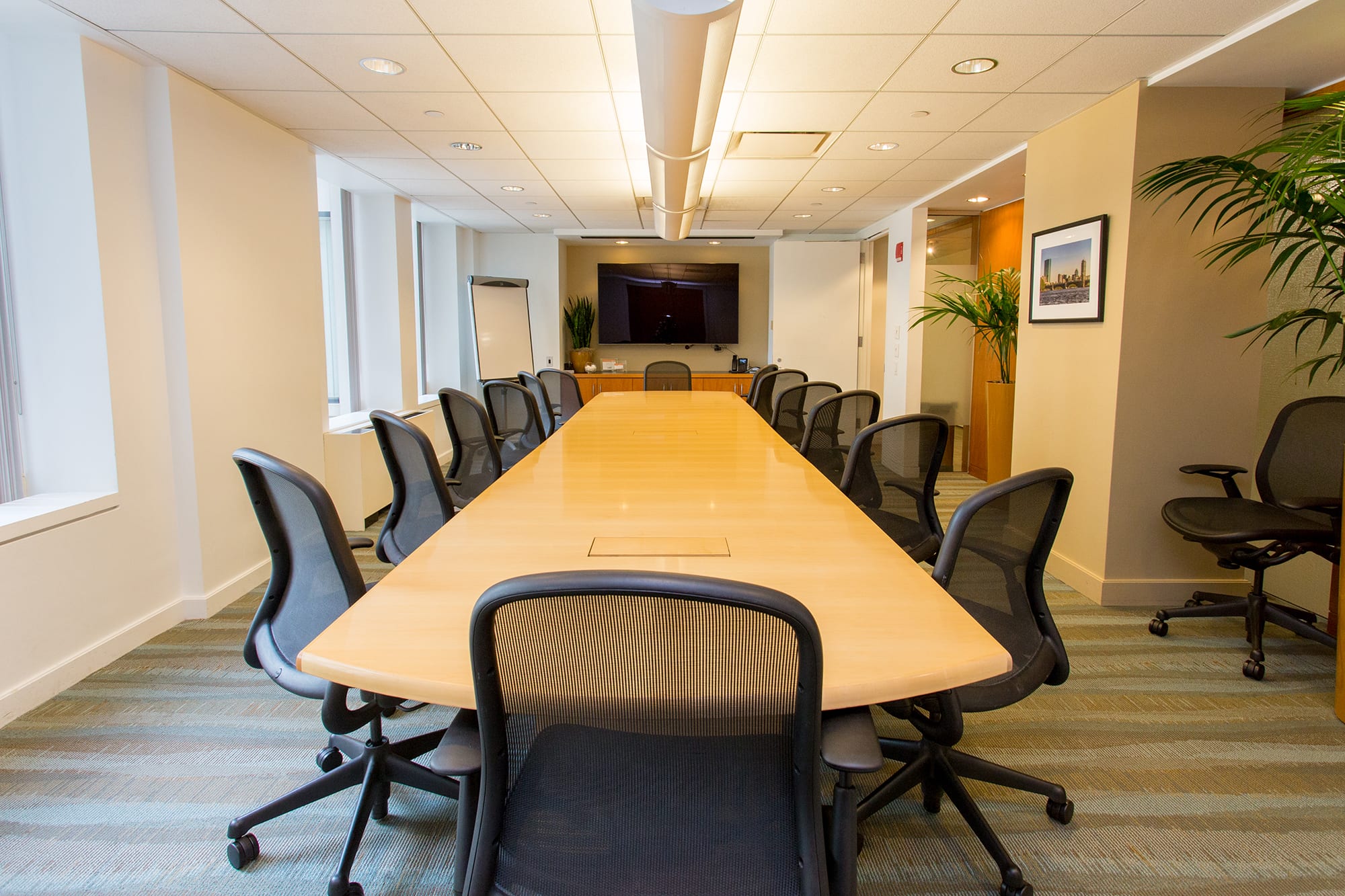 Large Boston conference space with IT equipment set-up