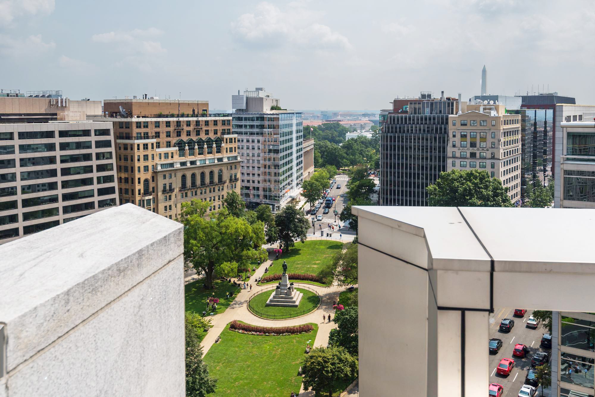 Aerial view of K Street, Washington DC